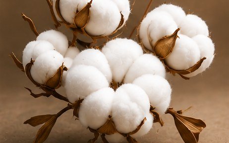 Fresh cotton bolls on the branch